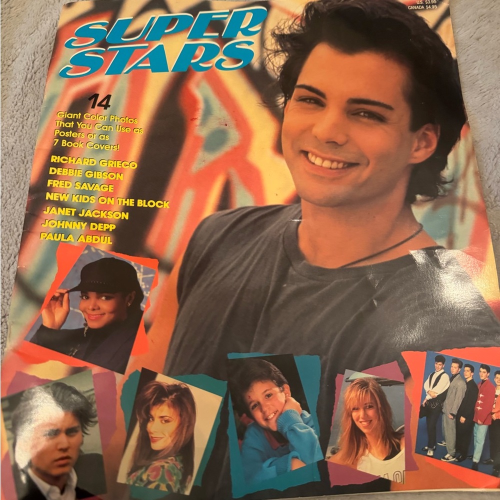 Super Stars 1990 Poster Book Johnny Depp NKOTB Janet Jackson‎ Complete